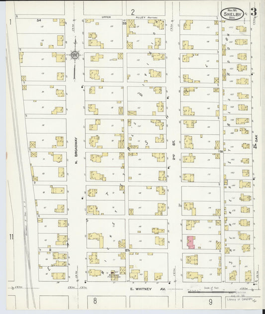 Sanborn Fire Insurance Map from Shelby, Richland County, Ohio (1911), Sheet #0003 - Historic Sanborn Fire Insurance Map Print, vintage old map wall art, antique decor, genealogy gift, Ohio Ohio map