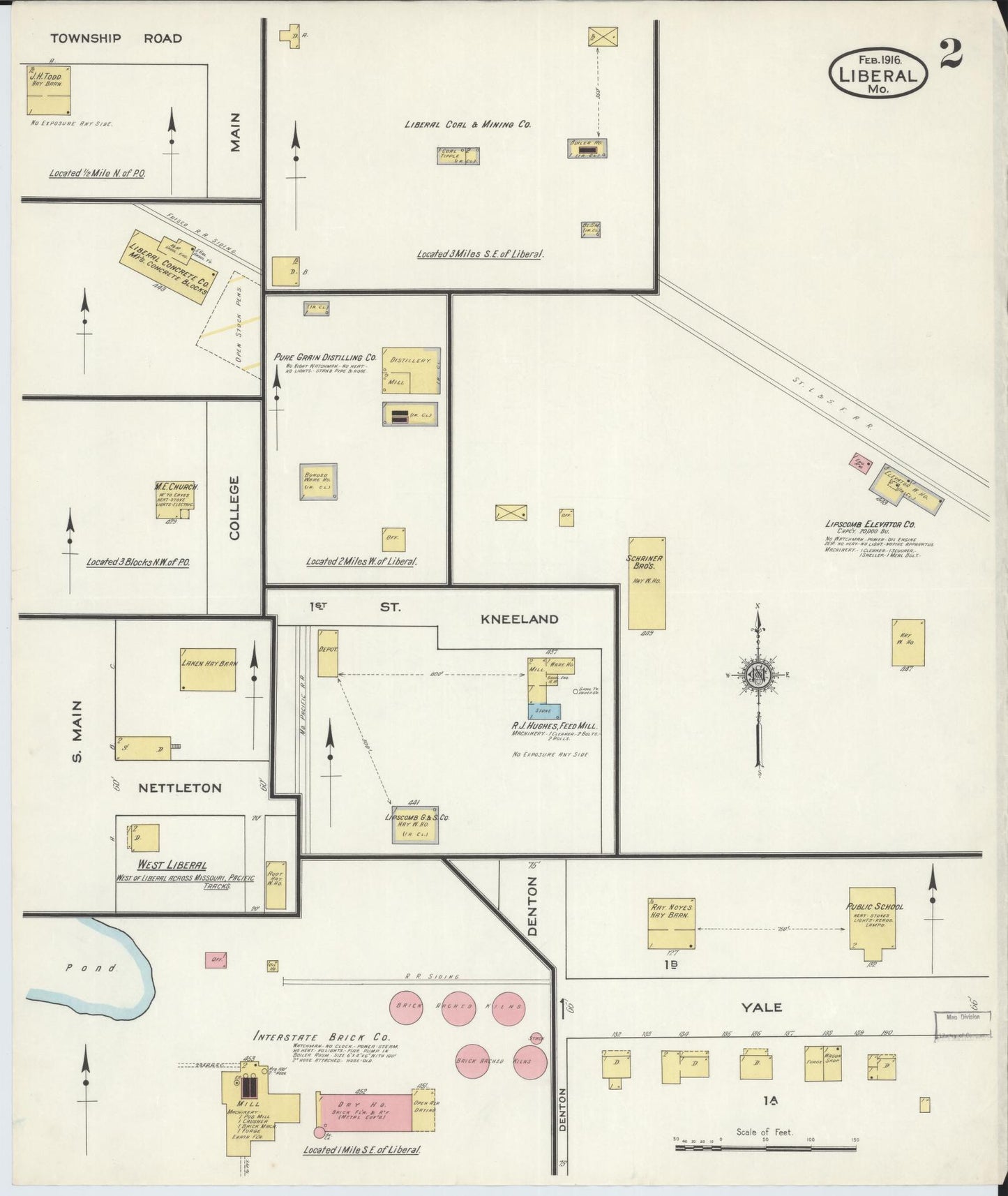 Sanborn Fire Insurance Map from Liberal, Barton County, Missouri (1916), Sheet #0002 - Complete Map Set gallery image, historic Sanborn map, vintage wall art, Missouri Missouri