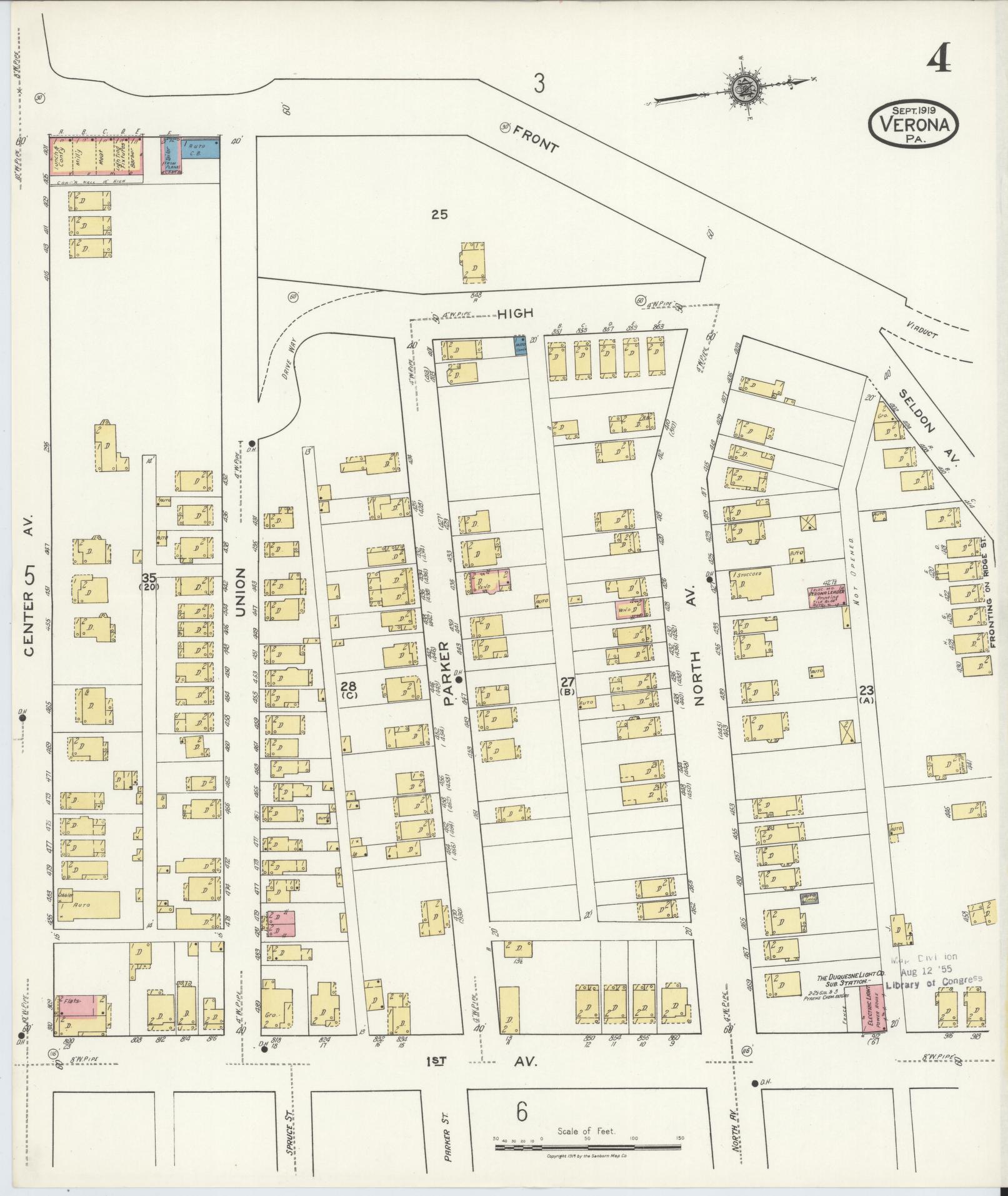 Sanborn Fire Insurance Map from Verona, Allegheny County, Pennsylvania (1919), Sheet #0004 - Complete Map Set gallery image, historic Sanborn map, vintage wall art, Pennsylvania Pennsylvania