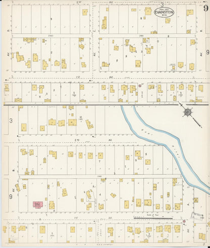 Sanborn Fire Insurance Map from Evanston, Uinta County, Wyoming (1912), Sheet #0009 - Complete Map Set gallery image, historic Sanborn map, vintage wall art, Wyoming Wyoming
