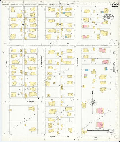 Sanborn Fire Insurance Map from Fort Scott, Bourbon County, Kansas (1906), Sheet #0022 - Complete Map Set gallery image, historic Sanborn map, vintage wall art, Kansas Kansas