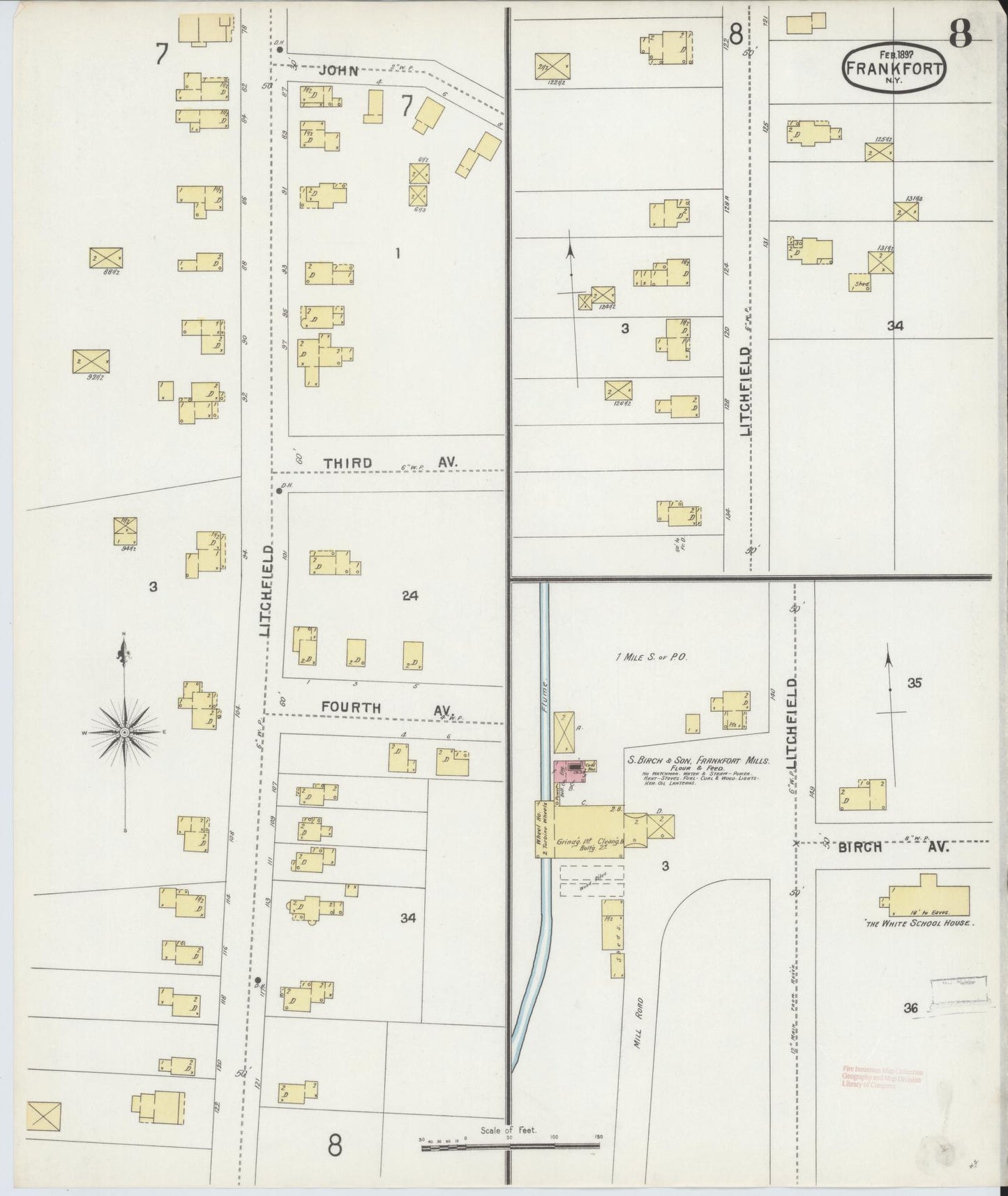 Sanborn Fire Insurance Map from Frankfort, Herkimer County, New York (1897), Sheet #0008 - Complete Map Set gallery image, historic Sanborn map, vintage wall art, New York New York