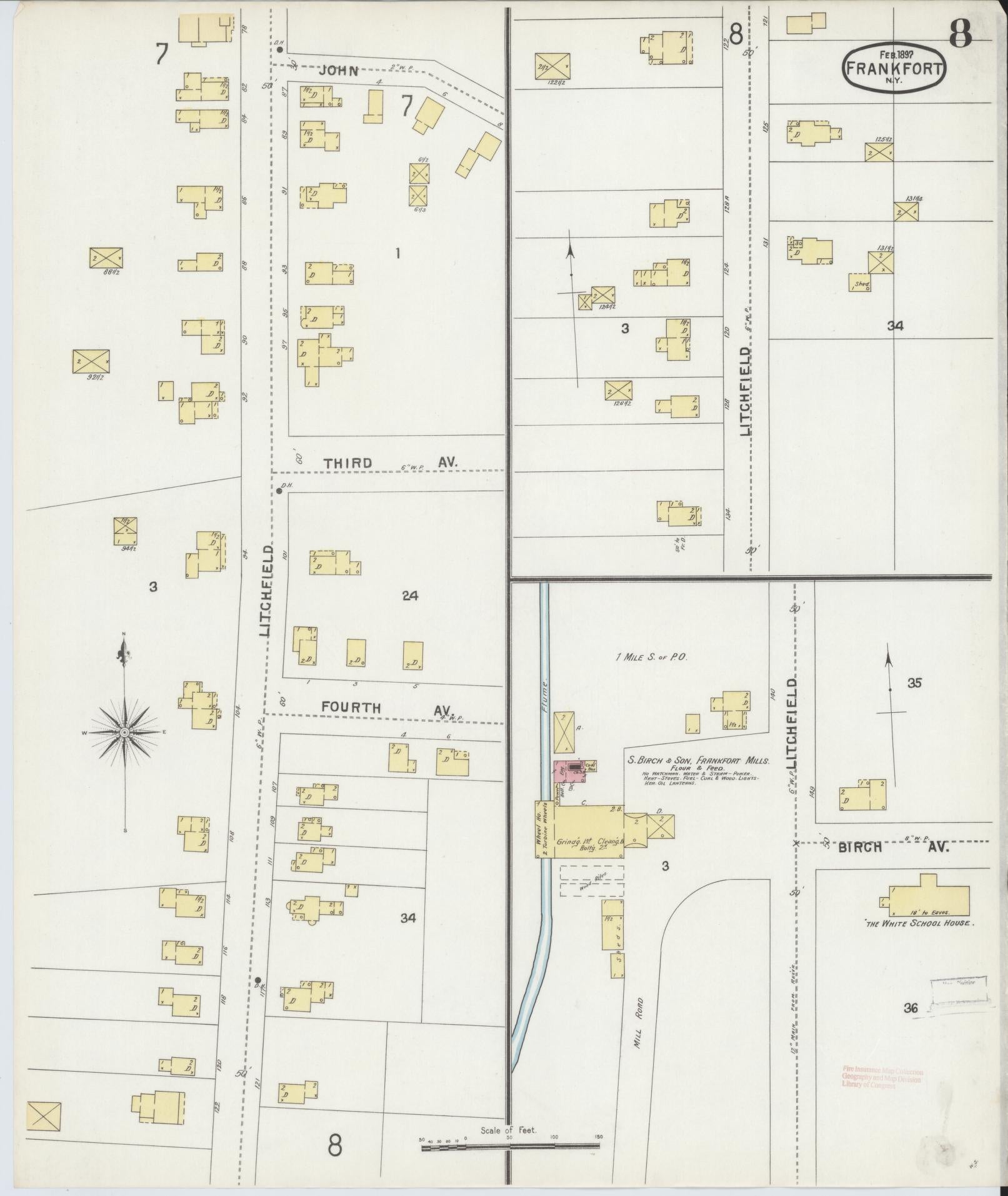 Sanborn Fire Insurance Map from Frankfort, Herkimer County, New York (1897), Sheet #0008 - Complete Map Set gallery image, historic Sanborn map, vintage wall art, New York New York