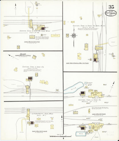 Sanborn Fire Insurance Map from Pittsburg, Crawford County, Kansas (1913), Sheet #0035 - Complete Map Set gallery image, historic Sanborn map, vintage wall art, Kansas Kansas