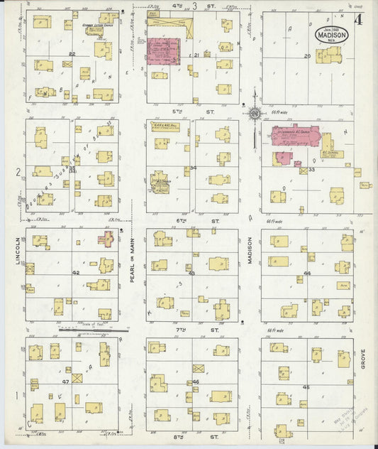 Sanborn Fire Insurance Map from Madison, Madison County, Nebraska (1921), Sheet #0004 - Historic Sanborn Fire Insurance Map Print, vintage old map wall art, antique decor, genealogy gift, Nebraska Nebraska map