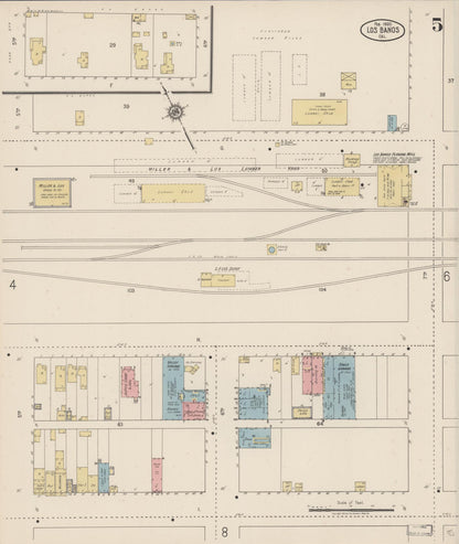 Sanborn Fire Insurance Map from Los Banos, Merced County, California (1920), Sheet #0005 - Complete Map Set gallery image, historic Sanborn map, vintage wall art, California California