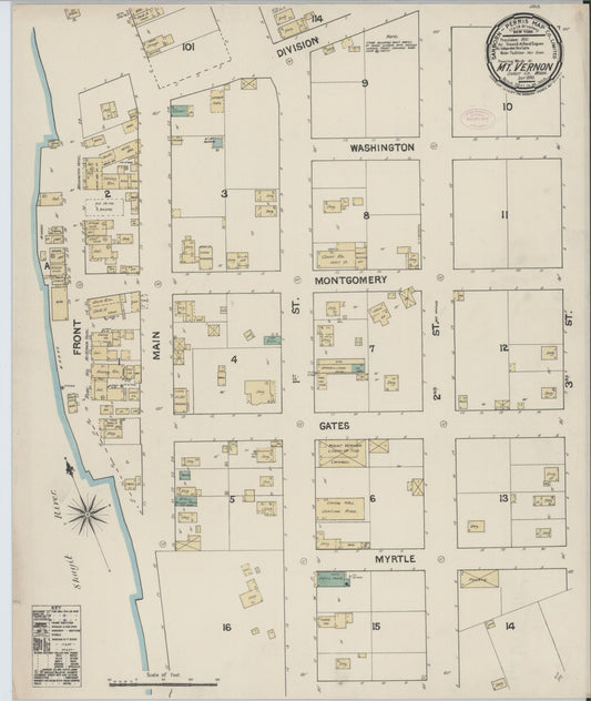 Sanborn Fire Insurance Map from Mount Vernon, Skagit County, Washington (1890), Sheet #0001 - Historic Sanborn Fire Insurance Map Print, vintage old map wall art, antique decor, genealogy gift, Washington Washington map