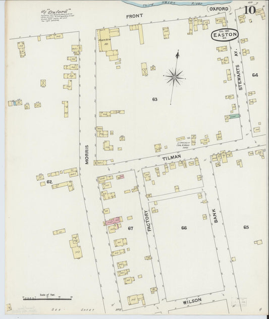 Talbot, Maryland - 1891 - Sanborn Fire Insurance Map, Sheet #0010 - Historic Sanborn Fire Insurance Map Print, Talbot Maryland 1891 0010 vintage old map wall art