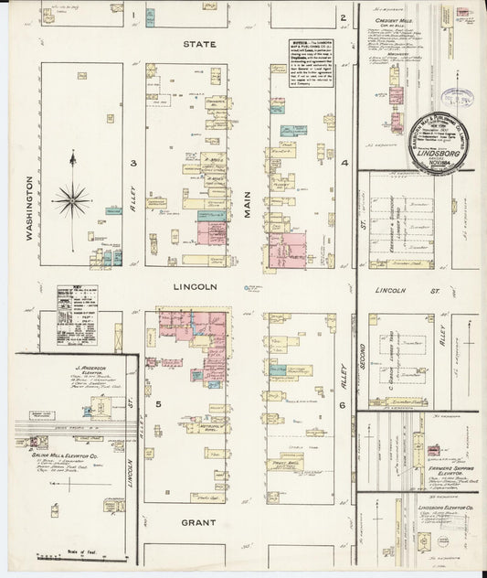 Sanborn Fire Insurance Map from Lindsborg, Mcpherson County, Kansas. (1884) – Historic Sanborn Fire Insurance Map Print