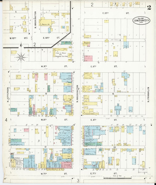 Sanborn Fire Insurance Map from Junction City, Geary County, Kansas (1897), Sheet #0002 - Historic Sanborn Fire Insurance Map Print, vintage old map wall art, antique decor, genealogy gift, Kansas Kansas map