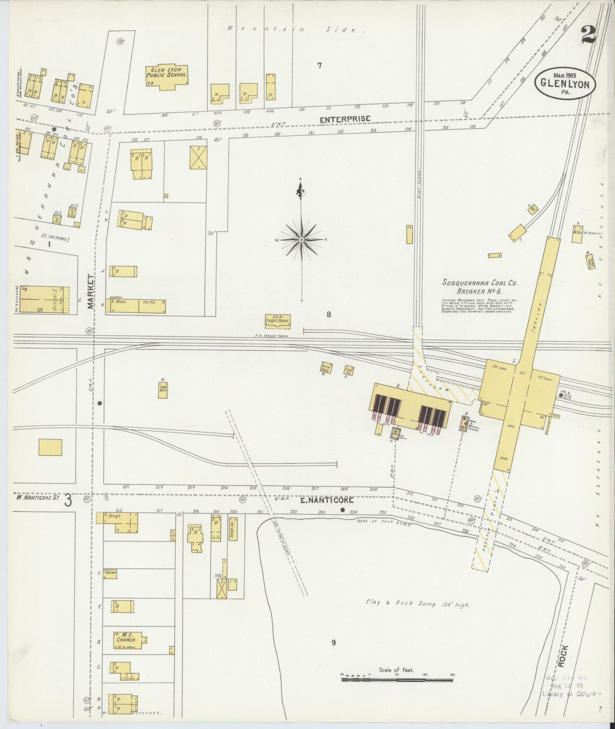 Sanborn Fire Insurance Map from Glen Lyon, Luzerne County, Pennsylvania (1903), Sheet #0002 - Complete Map Set gallery image, historic Sanborn map, vintage wall art, Pennsylvania Pennsylvania