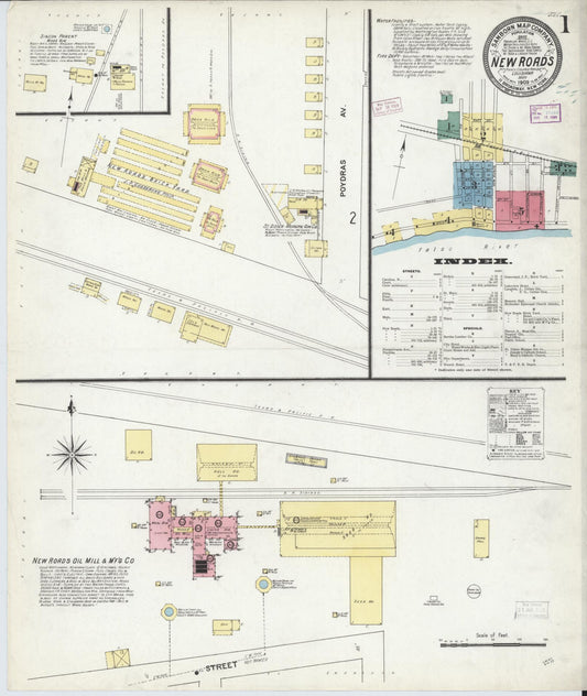 Sanborn Fire Insurance Map from New Roads, Pointe Coupee Parish, Louisiana. (1909) – Historic Sanborn Fire Insurance Map Print