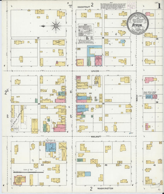 Sanborn Fire Insurance Map from Byron, Ogle County, Illinois (1904), Sheet #0001 - Complete Map Set gallery image, historic Sanborn map, vintage wall art, Illinois Illinois