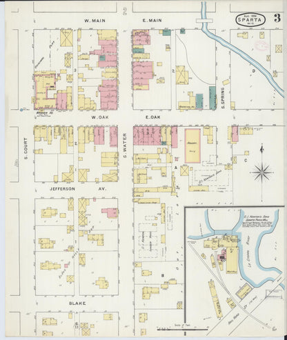 Sanborn Fire Insurance Map from Sparta, Monroe County, Wisconsin (1894), Sheet #0003 - Complete Map Set gallery image, historic Sanborn map, vintage wall art, Wisconsin Wisconsin