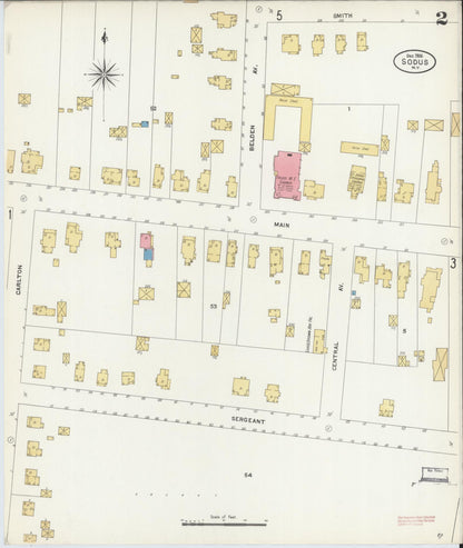 Sanborn Fire Insurance Map from Sodus, Wayne County, New York (1906), Sheet #0002 - Historic Sanborn Fire Insurance Map Print, vintage old map wall art, antique decor, genealogy gift, New York New York map