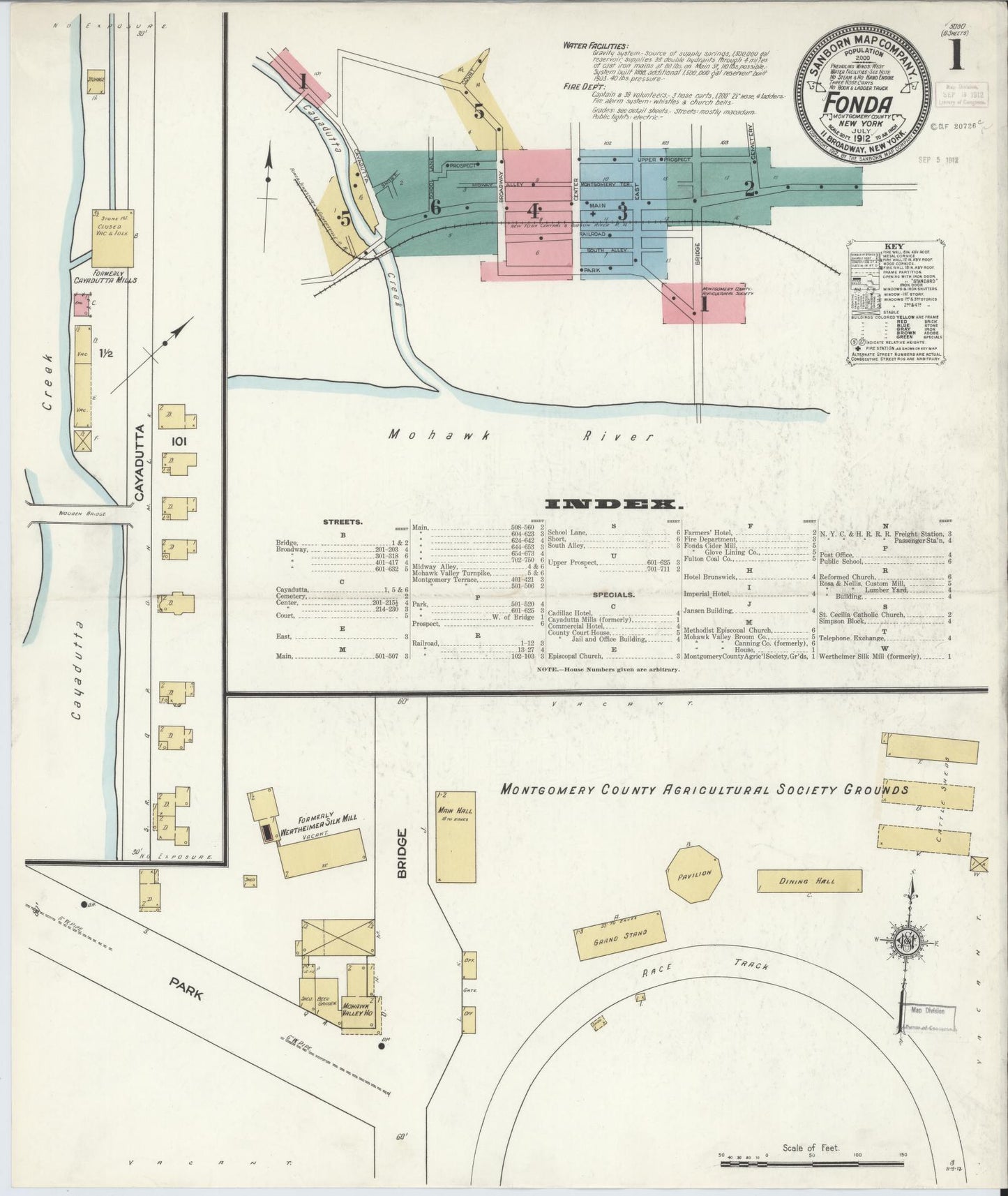 Sanborn Fire Insurance Map from Fonda, Montgomery County, New York. (1912) – Historic Sanborn Fire Insurance Map Print