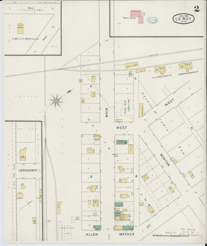 Sanborn Fire Insurance Map from Le Roy, Mower County, Minnesota (1894), Sheet #0002 - Historic Sanborn Fire Insurance Map Print, vintage old map wall art, antique decor, genealogy gift, Minnesota Minnesota map