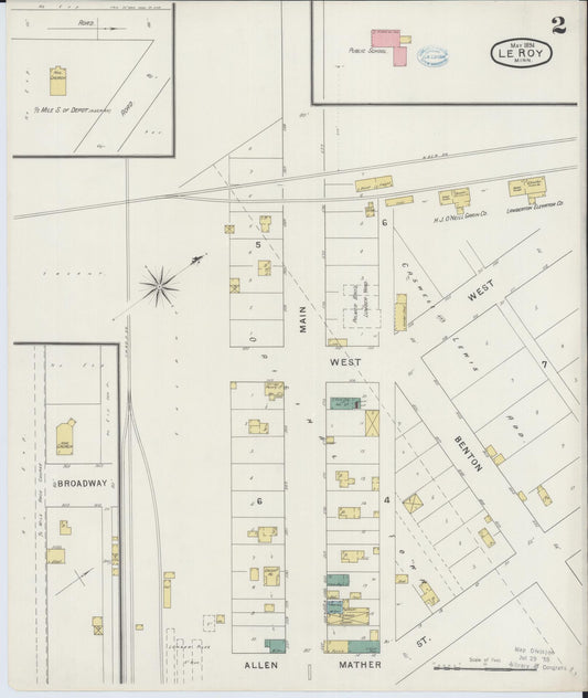 Sanborn Fire Insurance Map from Le Roy, Mower County, Minnesota (1894), Sheet #0002 - Historic Sanborn Fire Insurance Map Print, vintage old map wall art, antique decor, genealogy gift, Minnesota Minnesota map