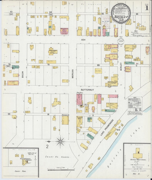 Sanborn Fire Insurance Map from Buffalo, Wright County, Minnesota (1900), Sheet #0001 - Historic Sanborn Fire Insurance Map Print, vintage old map wall art, antique decor, genealogy gift, Minnesota Minnesota map