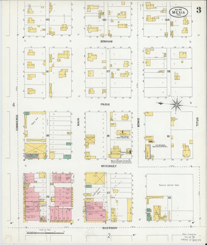 Sanborn Fire Insurance Map from Mexia, Limestone County, Texas (1901), Sheet #0003 - Complete Map Set gallery image, historic Sanborn map, vintage wall art, Texas Texas