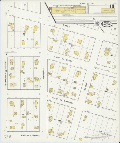 Sanborn Fire Insurance Map from Lake City, Wabasha County, Minnesota (1921), Sheet #0010 - Complete Map Set gallery image, historic Sanborn map, vintage wall art, Minnesota Minnesota