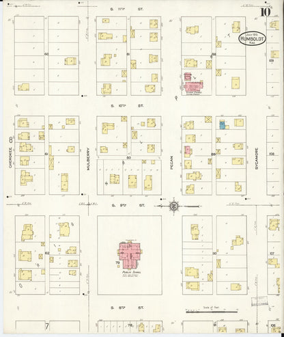 Sanborn Fire Insurance Map from Humboldt, Allen County, Kansas (1913), Sheet #0010 - Complete Map Set gallery image, historic Sanborn map, vintage wall art, Kansas Kansas
