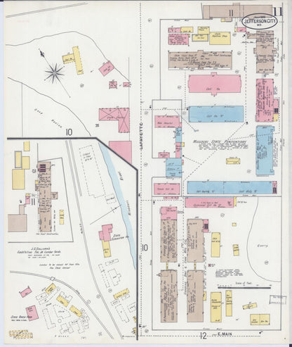 Sanborn Fire Insurance Map from Jefferson City, Cole County, Missouri (1898), Sheet #0011 - Historic Sanborn Fire Insurance Map Print, vintage old map wall art, antique decor, genealogy gift, Missouri Missouri map