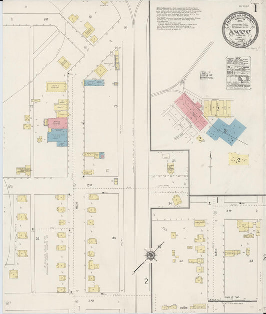 Sanborn Fire Insurance Map from Humboldt, Yavapai County, Arizona (1917), Sheet #0001 - Complete Map Set gallery image, historic Sanborn map, vintage wall art, Arizona Arizona