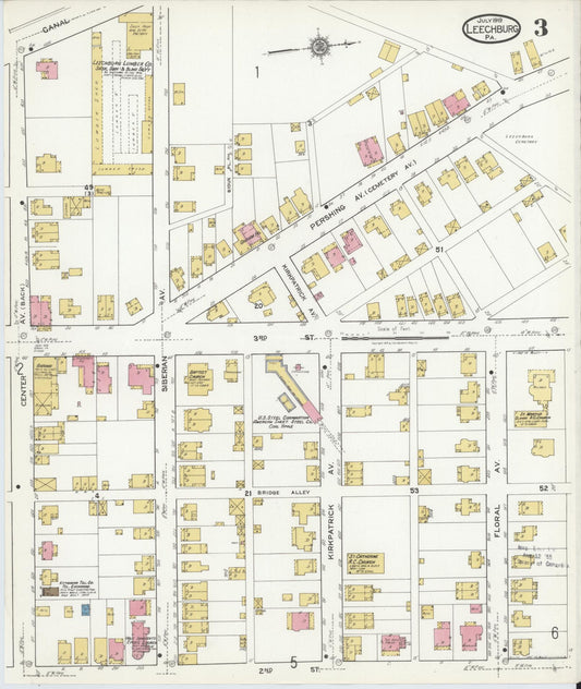 Sanborn Fire Insurance Map from Leechburg, Armstrong County, Pennsylvania (1919), Sheet #0003 - Historic Sanborn Fire Insurance Map Print, vintage old map wall art, antique decor, genealogy gift, Pennsylvania Pennsylvania map