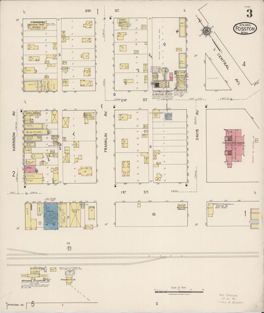 Sanborn Fire Insurance Map from Fosston, Polk County, Minnesota (1922), Sheet #0003 - Historic Sanborn Fire Insurance Map Print, vintage old map wall art, antique decor, genealogy gift, Minnesota Minnesota map