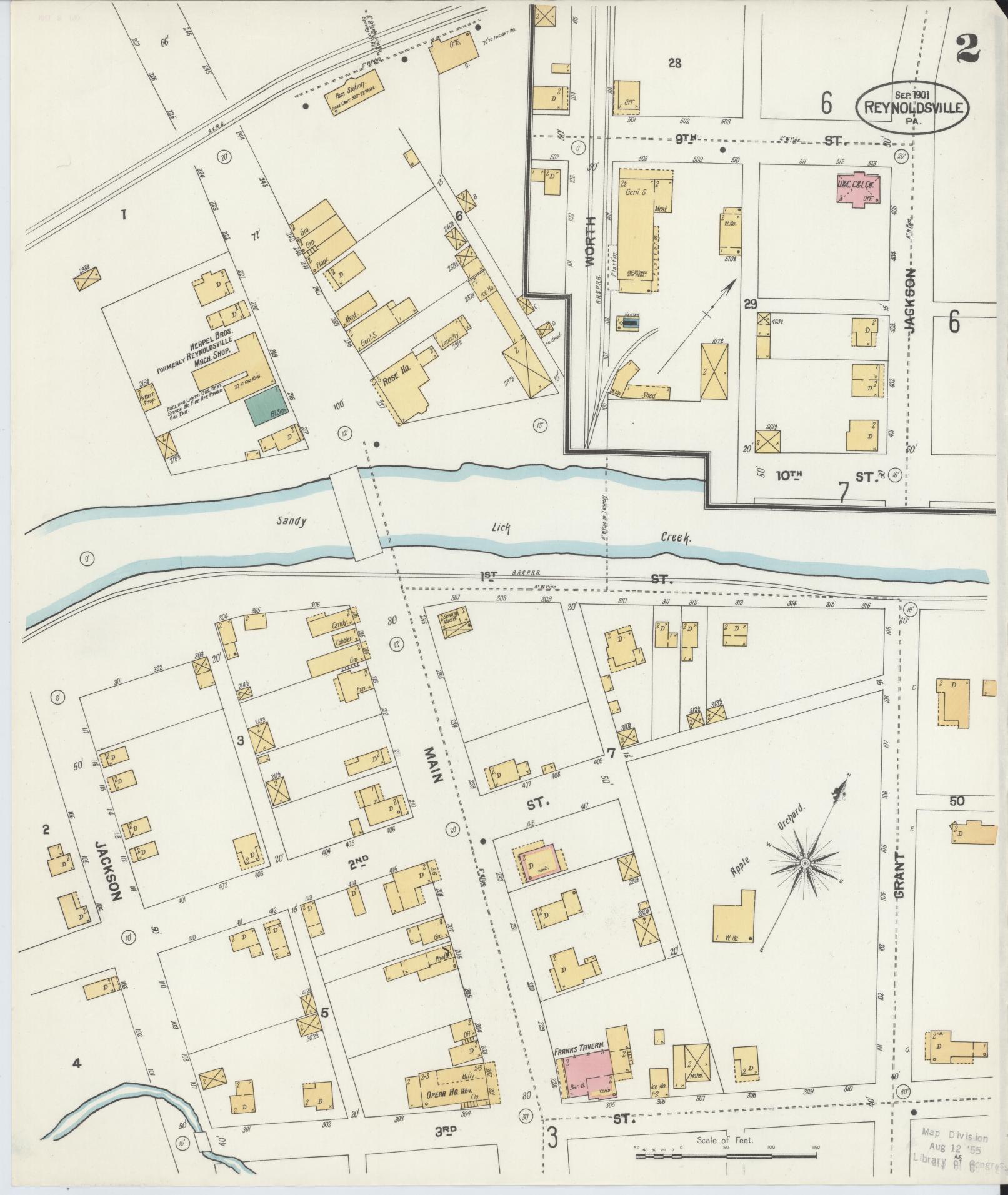 Sanborn Fire Insurance Map from Reynoldsville, Jefferson County, Pennsylvania (1901), Sheet #0002 - Complete Map Set gallery image, historic Sanborn map, vintage wall art, Pennsylvania Pennsylvania