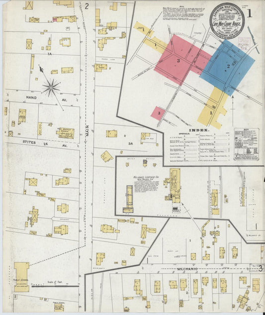 Sanborn Fire Insurance Map from Cape May Court House, Cape May County, New Jersey (1905), Sheet #0001 - Historic Sanborn Fire Insurance Map Print, vintage old map wall art, antique decor, genealogy gift, New Jersey New Jersey map
