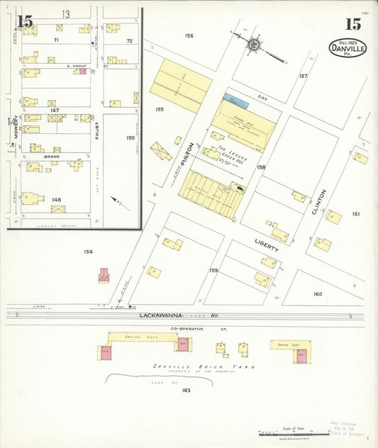 Sanborn Fire Insurance Map from Danville, Montour County, Pennsylvania (1923), Sheet #0015 - Historic Sanborn Fire Insurance Map Print, vintage old map wall art, antique decor, genealogy gift, Pennsylvania Pennsylvania map