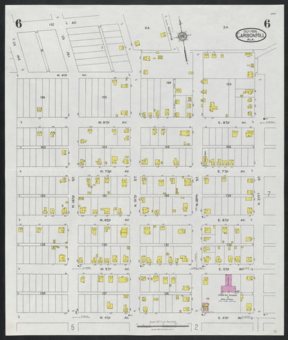 Sanborn Fire Insurance Map from Carbon Hill, Valher County, Alabama (1926), Sheet #0006 - Complete Map Set gallery image, historic Sanborn map, vintage wall art, Alabama Alabama