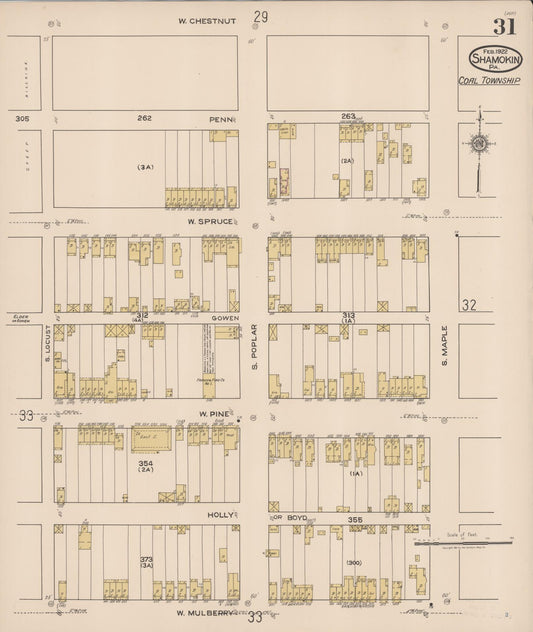 Sanborn Fire Insurance Map from Shamokin, Northumberland County, Pennsylvania (1922), Sheet #0031 - Historic Sanborn Fire Insurance Map Print, vintage old map wall art, antique decor, genealogy gift, Pennsylvania Pennsylvania map