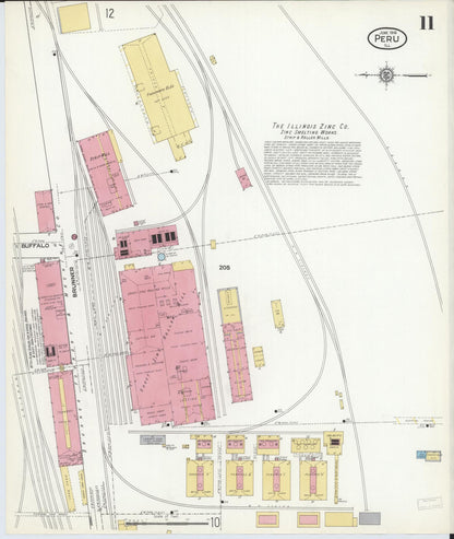 Sanborn Fire Insurance Map from Peru, La Salle County, Illinois (1916), Sheet #0011 - Complete Map Set gallery image, historic Sanborn map, vintage wall art, Illinois Illinois
