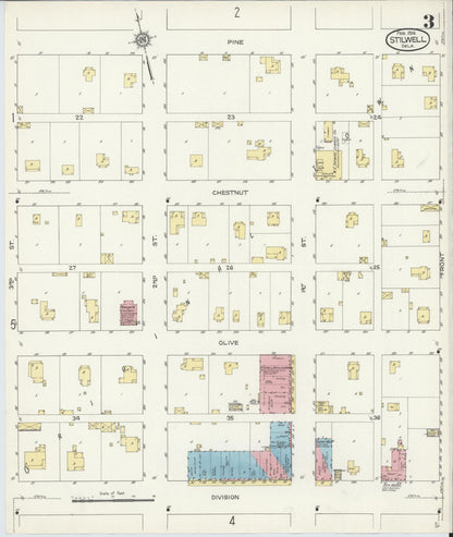 Sanborn Fire Insurance Map from Stillwell, Adair County, Oklahoma (1914), Sheet #0003 - Complete Map Set gallery image, historic Sanborn map, vintage wall art, Oklahoma Oklahoma
