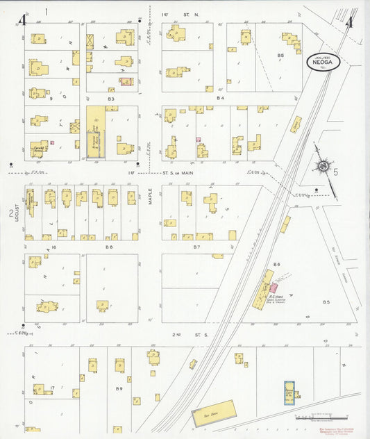 Sanborn Fire Insurance Map from Neoga, Cumberland County, Illinois (1930), Sheet #0004 - Historic Sanborn Fire Insurance Map Print, vintage old map wall art, antique decor, genealogy gift, Illinois Illinois map