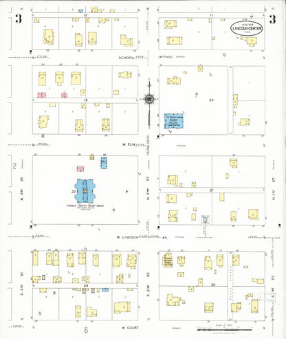 Sanborn Fire Insurance Map from Lincoln, Lincoln County, Kansas (1928), Sheet #0003 - Complete Map Set gallery image, historic Sanborn map, vintage wall art, Kansas Kansas