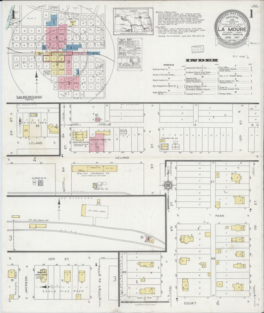 Sanborn Fire Insurance Map from La Moure, La Moure County, North Dakota. (1927) – Historic Sanborn Fire Insurance Map Print