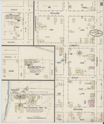 Sanborn Fire Insurance Map from Victoria, Victoria County, Texas (1885), Sheet #0002 - Complete Map Set gallery image, historic Sanborn map, vintage wall art, Texas Texas