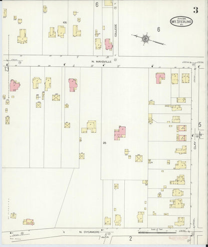 Sanborn Fire Insurance Map from Mount Sterling, Montgomery County, Kentucky (1914), Sheet #0003 - Complete Map Set gallery image, historic Sanborn map, vintage wall art, Kentucky Kentucky