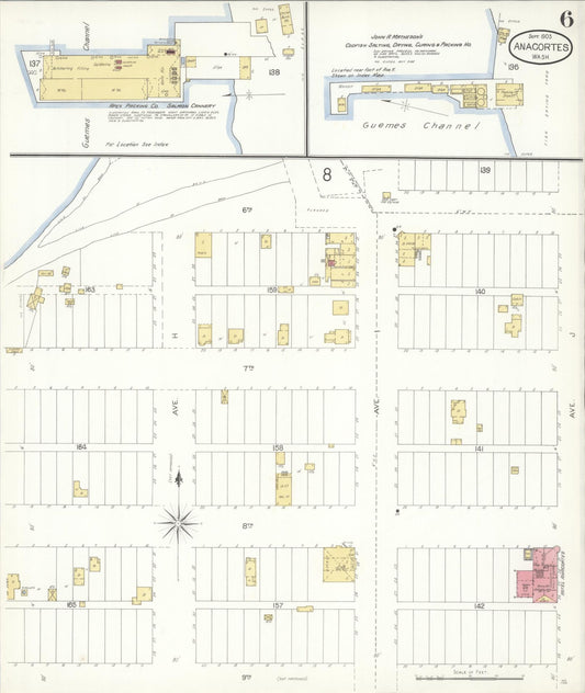 Sanborn Fire Insurance Map from Anacortes, Skagit County, Washington (1903), Sheet #0006 - Historic Sanborn Fire Insurance Map Print, vintage old map wall art, antique decor, genealogy gift, Washington Washington map