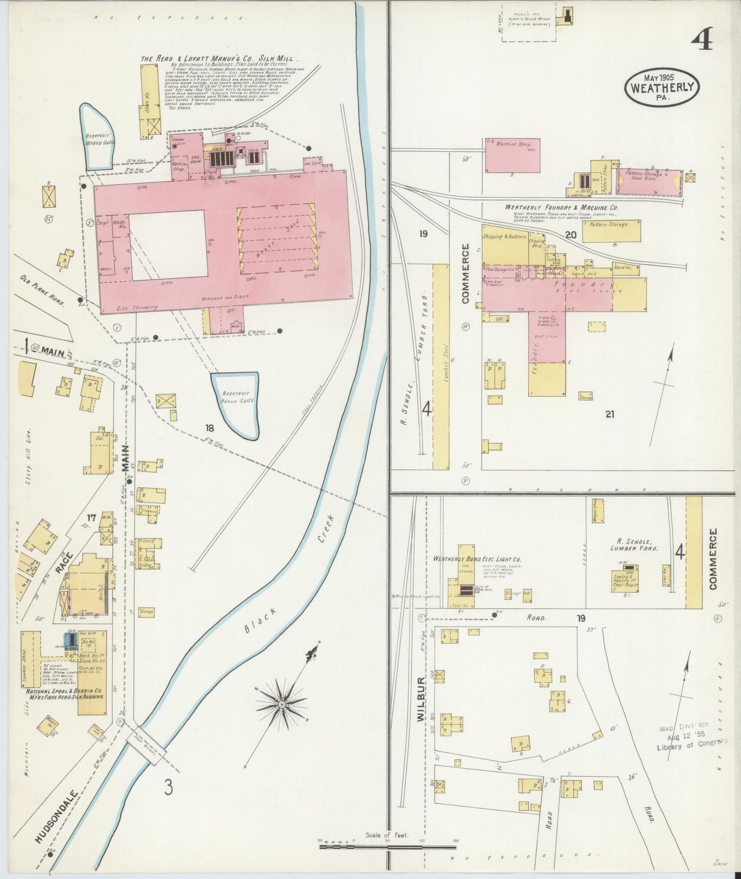 Sanborn Fire Insurance Map from Weatherly, Carbon County, Pennsylvania (1905), Sheet #0004 - Complete Map Set gallery image, historic Sanborn map, vintage wall art, Pennsylvania Pennsylvania