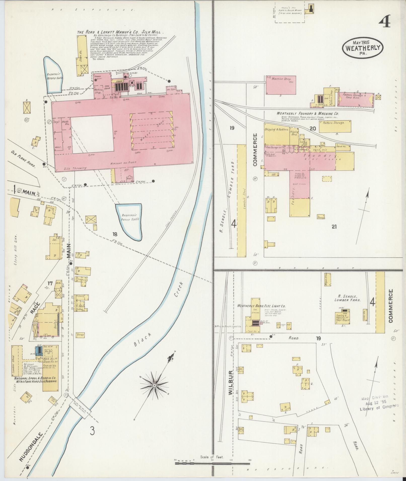 Sanborn Fire Insurance Map from Weatherly, Carbon County, Pennsylvania (1905), Sheet #0004 - Complete Map Set gallery image, historic Sanborn map, vintage wall art, Pennsylvania Pennsylvania