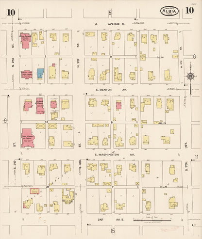 Sanborn Fire Insurance Map from Albia, Monroe County, Iowa (1922), Sheet #0010 - Historic Sanborn Fire Insurance Map Print