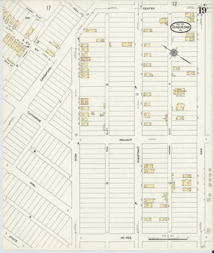 Sanborn Fire Insurance Map from Duquesne, Allegheny County, Pennsylvania (1911), Sheet #0019 - Complete Map Set gallery image, historic Sanborn map, vintage wall art, Pennsylvania Pennsylvania