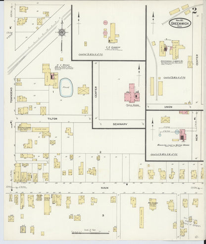 Sanborn Fire Insurance Map from Greenwich, Huron County, Ohio (1911), Sheet #0002 - Historic Sanborn Fire Insurance Map Print, vintage old map wall art, antique decor, genealogy gift, Ohio Ohio map