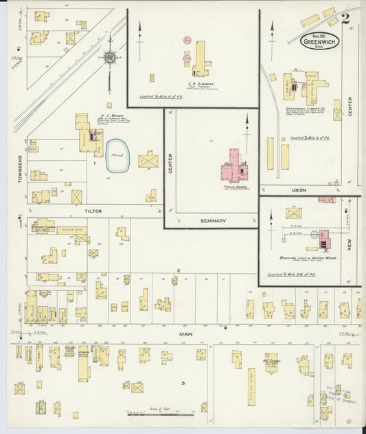 Sanborn Fire Insurance Map from Greenwich, Huron County, Ohio (1911), Sheet #0002 - Historic Sanborn Fire Insurance Map Print, vintage old map wall art, antique decor, genealogy gift, Ohio Ohio map