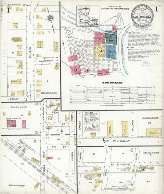 Sanborn Fire Insurance Map from Lake Providence, East Carroll Parish, Louisiana. (1923) – Historic Sanborn Fire Insurance Map Print